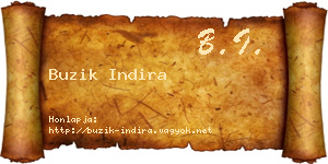 Buzik Indira névjegykártya